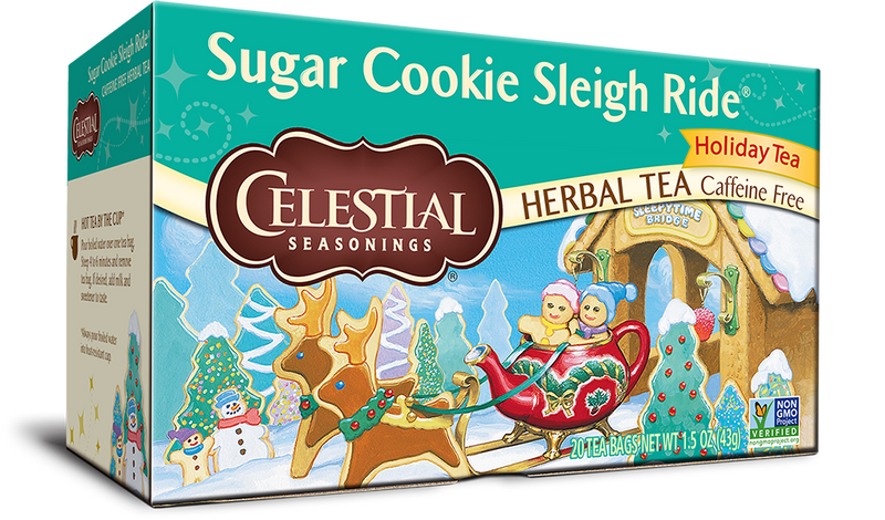 Celestial Seasonings Herbal Tea Holiday Tea Sugar Cookie Sleigh Ride 20 Tea Bags