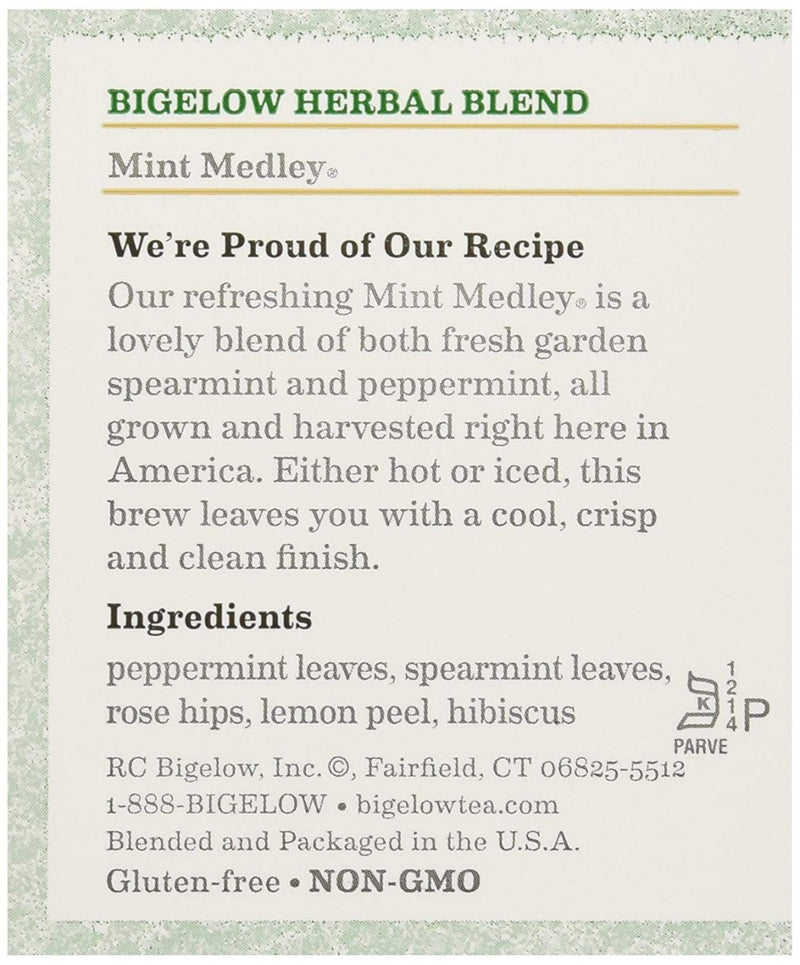 BIGELOW Mint Medley Herbal Tea 20 Tea Bags