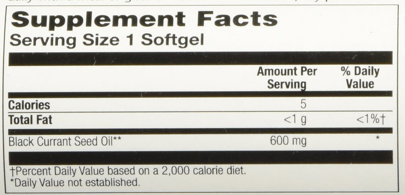 SOLARAY Black Currant Seed Oil 600 mg 90 Softgels