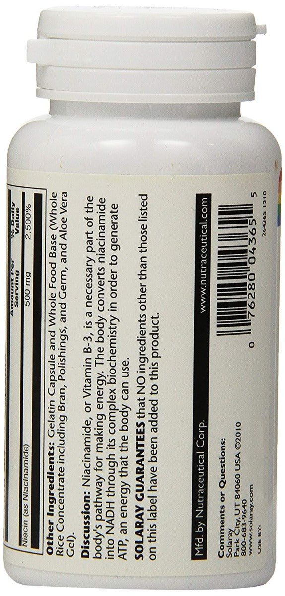 SOLARAY Niacinamide 500 mg 100 Capsules