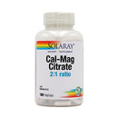 SOLARAY Cal-Mag Citrate 2:1 ratio with Vitamin D2 180 Veg Capsules
