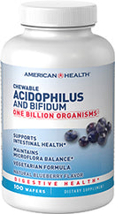 American Health Chewable Acidophilus and Bifidum Blueberry Flavor 100 Wafers