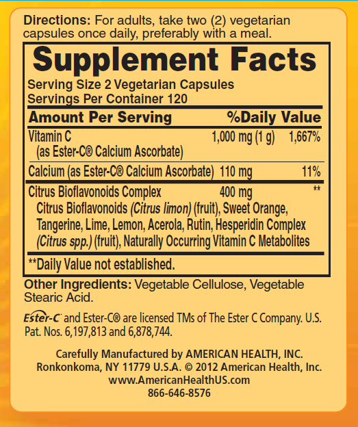 American Health Ester-C 500 mg 240 Veg Capsules