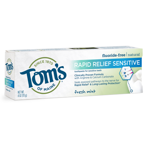 Tom's of Maine Rapid Releif Sensitive Toothpaste Fresh Mint 4 oz