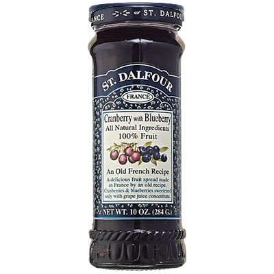 St. Dalfour 100% Fruit Spread, Cranberry with Blueberry 10 oz
