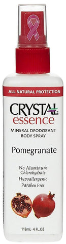 Crystal Essence Mineral Deodorant Body Spray Pomegranate 4 fl oz