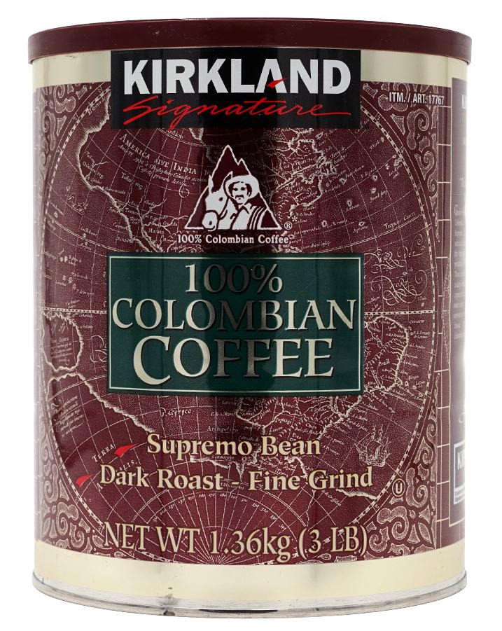 Kirkland Signature 100% Colombian Coffee Supremo Bean Dark Roast 3 lb