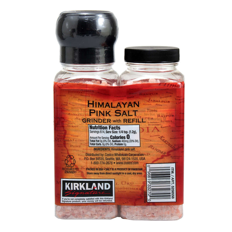 Kirkland Signature Himalayan Pink Salt Grinder with Refill 26 oz