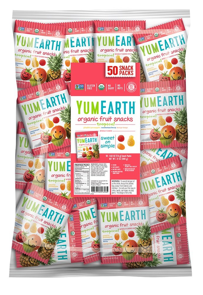 Yum Earth Organic Fruit Snacks Tropical 50 Packs