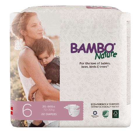 Bambo Nature Eco Friendly Diapers Size 6 (33-66 lbs) 22 Diapers