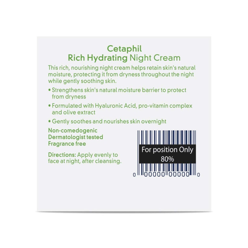 Cetaphil Rich Hydrating Night Cream with Hyaluronic Acid 1.7 oz