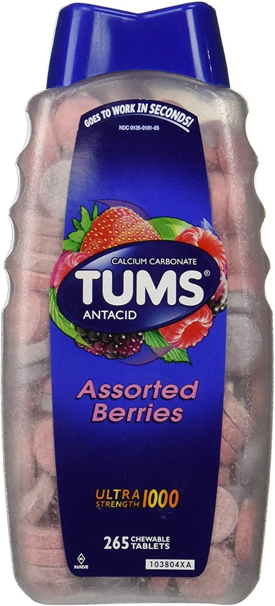 Tums Ultra Strength 1,000 Assorted Berries 265 Chewable Tablets