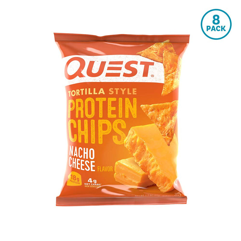 Quest Nutrition Tortilla Style Protein Chips Nacho Cheese  (8 Pack)