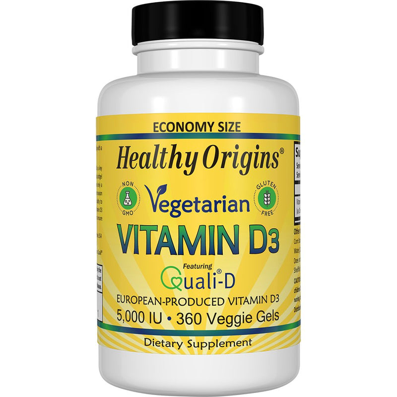 Healthy Origins Vegetarian Vitamin D3 5,000 IU 360 Veg Capsules