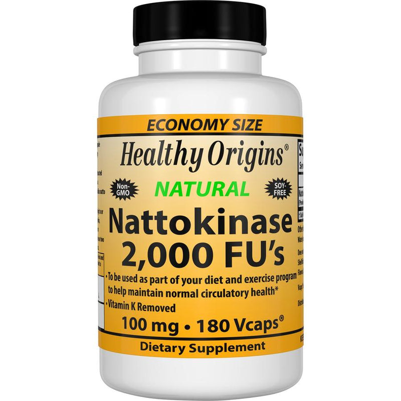 Healthy Origins Nattokinase 2,000 FUs 100 mg 180 Veg Capsules