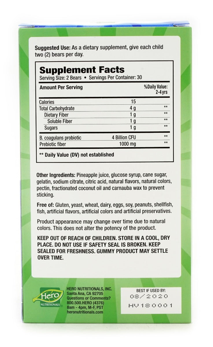 Hero Nutritionals Yummi Bears Probiotic + Prebiotic 60 Gummies