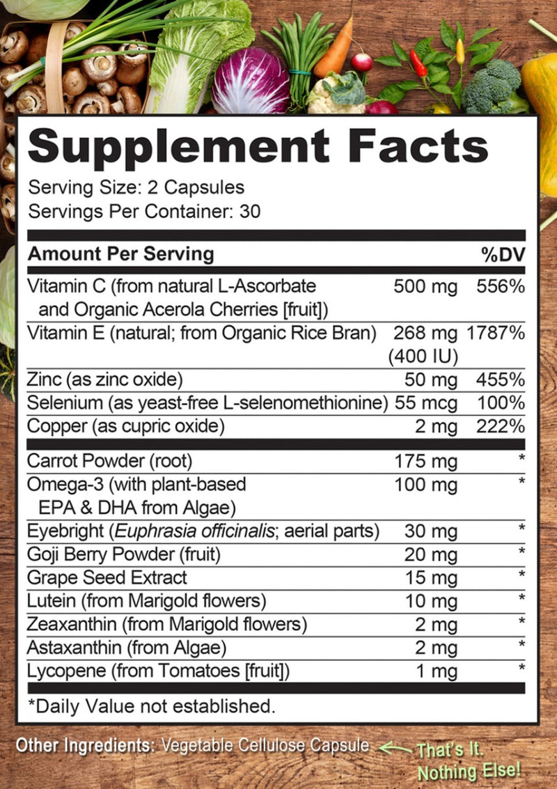 Naturelo Eye Health Vitamins 60 Veg Capsules