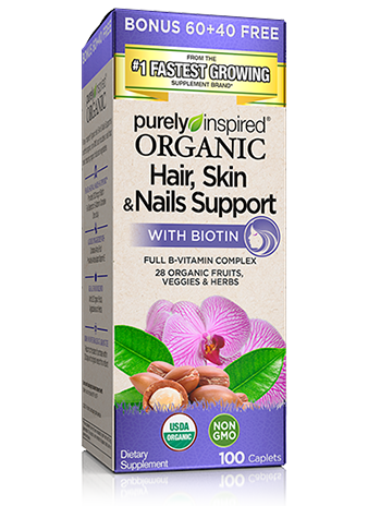 Purely Inspired Organic Hair Skin & Nails Support 100 Caplets