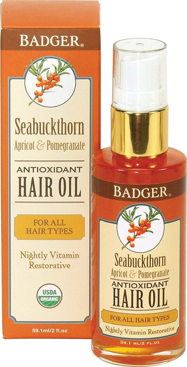 Badger Seabuckthorn Hair Oil 2 fl oz