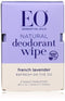 EO Products Natural Deodorant Wipes French Lavender 6 Single Towelettes