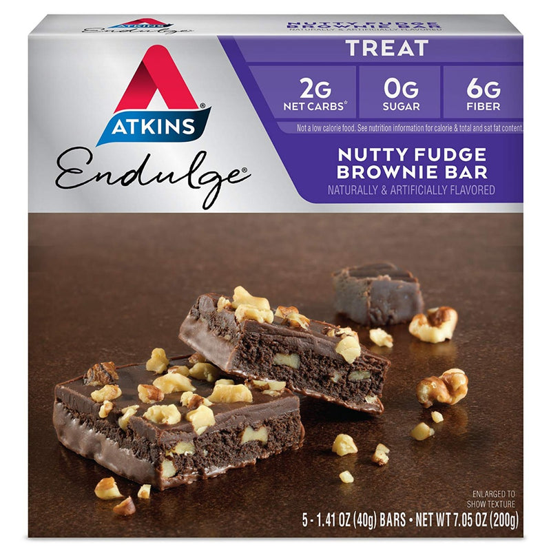 Atkins Endulge Nutty Fudge Brownie Bar 5 Bars