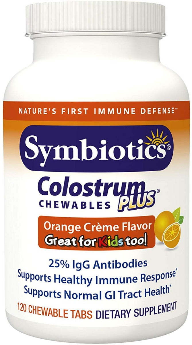 Symbiotics Colostrum Plus Orange Creme Chewables 120 Chewable Tablets