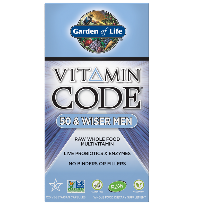Garden of Life Vitamin Code 50 & Wiser Men 120 Veg Capsules