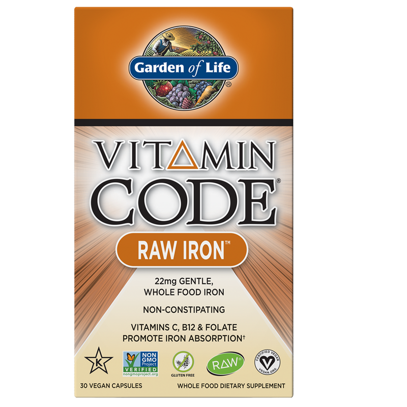 Garden of Life Vitamin Code Raw Iron 30 Veg Capsules