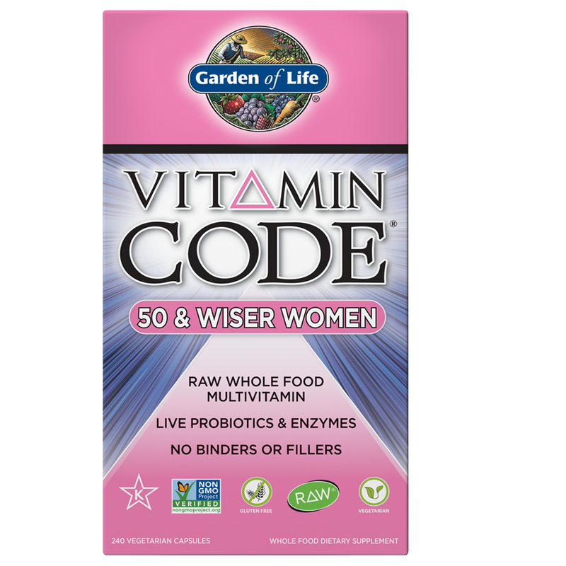 Garden of Life Vitamin Code 50 & Wiser Women 240 Veg Capsules