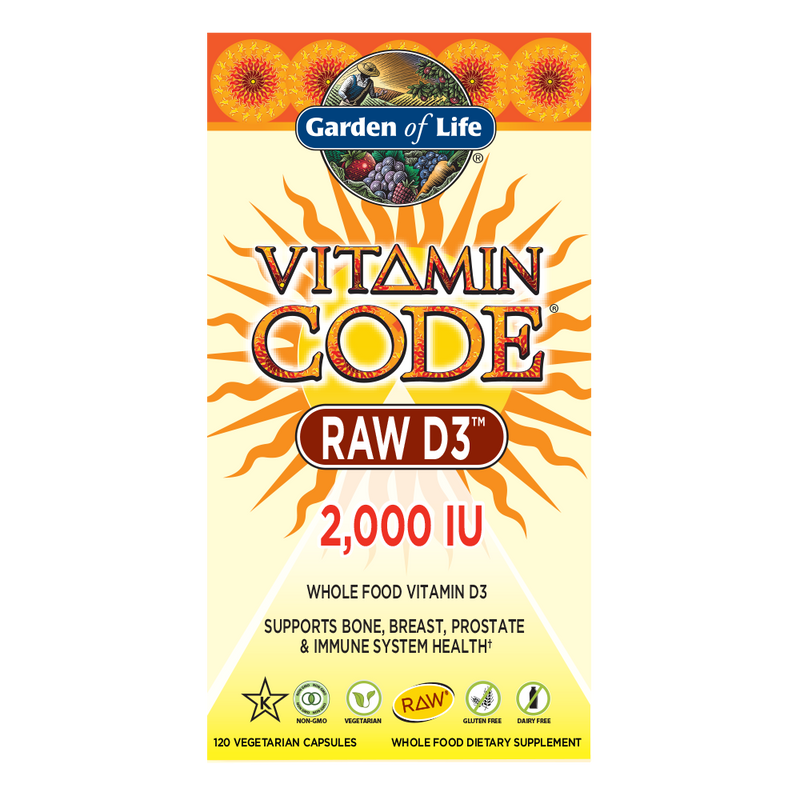 Garden of Life Vitamin Code Raw D3 2,000 IU 120 Veg Capsules