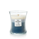 WoodWick Trilogy Candle Medium Soft Chambry, At the Beach, Tropical Oasis 9.7 oz