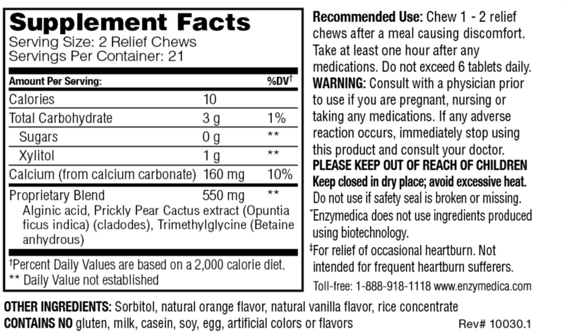 Enzymedica Heartburn Relief 42 Chews