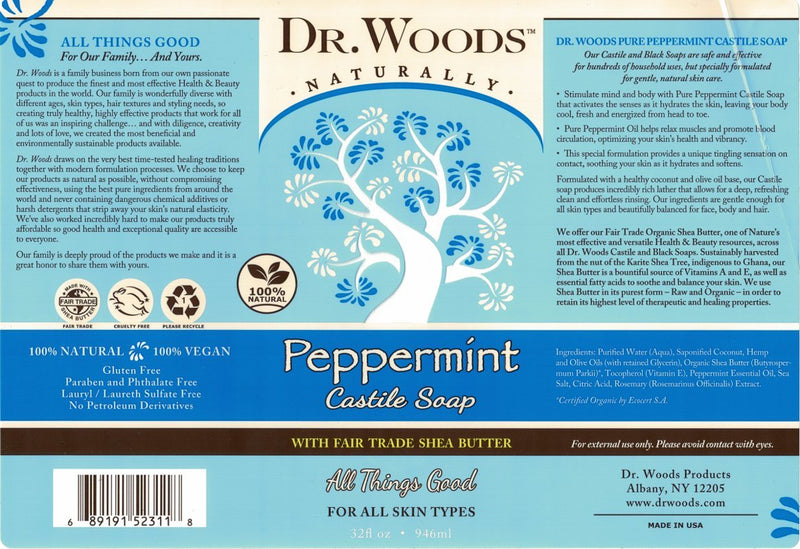 DR.WOODS Peppermint Castile Soap 32 oz