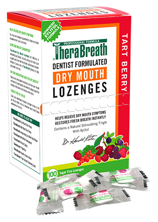 TheraBreath Mouth Wetting Fresh Breath Lozenges Tart Berry 100 Lozenges