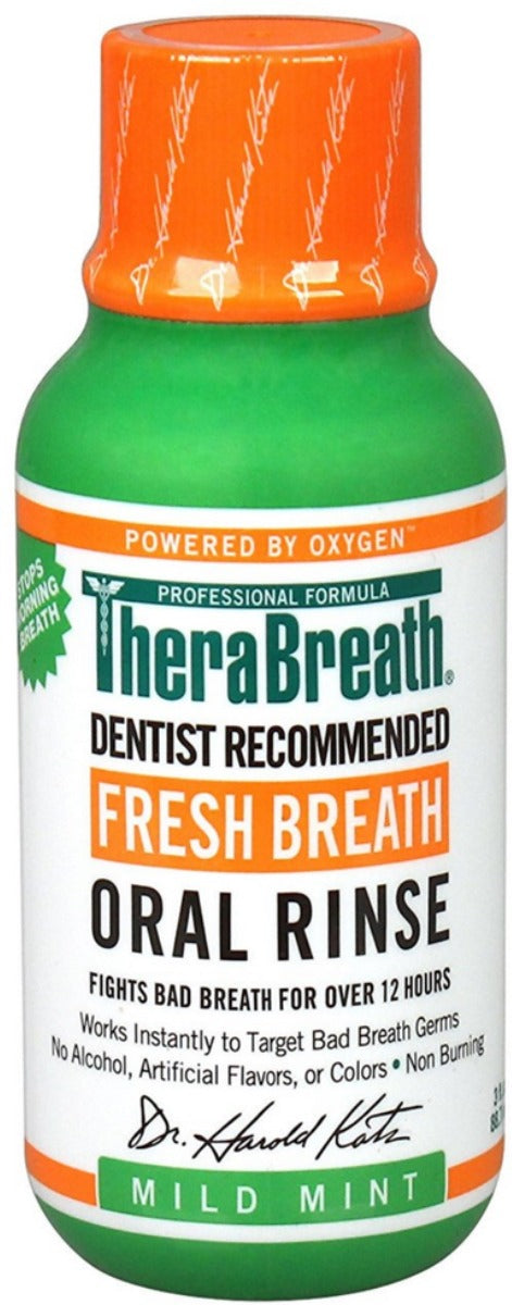 TheraBreath Fresh Breath Oral Rinse Mild Mint 3 fl oz