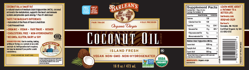 Barlean's Extra Virgin Coconut Oil 16 fl oz