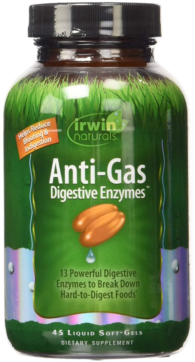 Irwin Naturals Anti-Gas Digestive Enzymes 45 Liquid Softgels