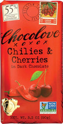 CHOCOLOVE Chilies & Cherries in Dark Chocolate 3.2 oz