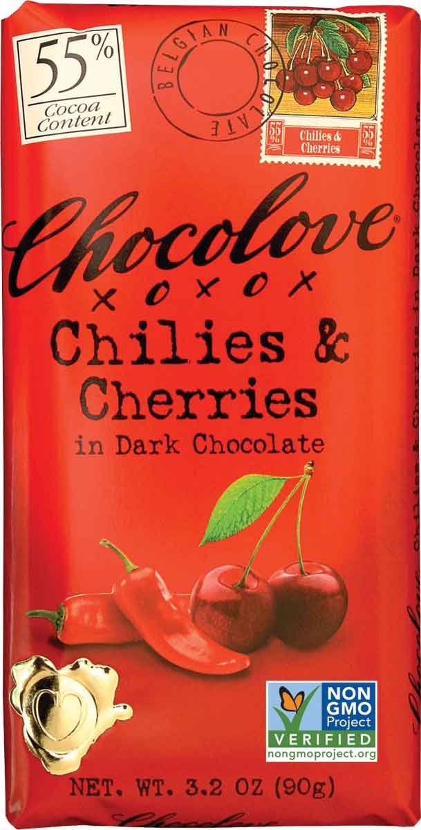 CHOCOLOVE Chilies & Cherries in Dark Chocolate 3.2 oz