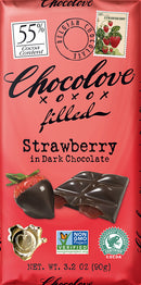 CHOCOLOVE Chocolove XOXOX Filled Strawberry in Dark Chocolate 3.2 oz