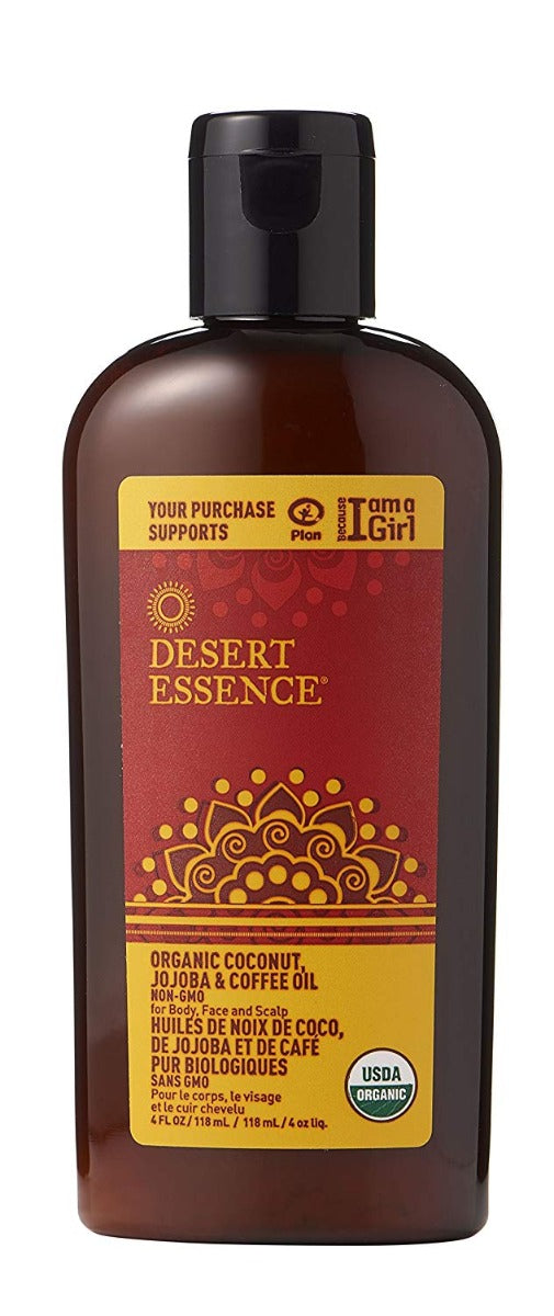 DESERT ESSENCE Organic Coconut with Jojoba and Coffee Oil 4 fl oz