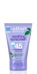 Alba Botanica Natural Very Emollient Sunscreen Pure Lavender SPF 45 4 oz