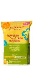 Alba Botanica Hawaiian Skin Care Pineapple Enzyme 3-in-1 Towelettes 30 Count