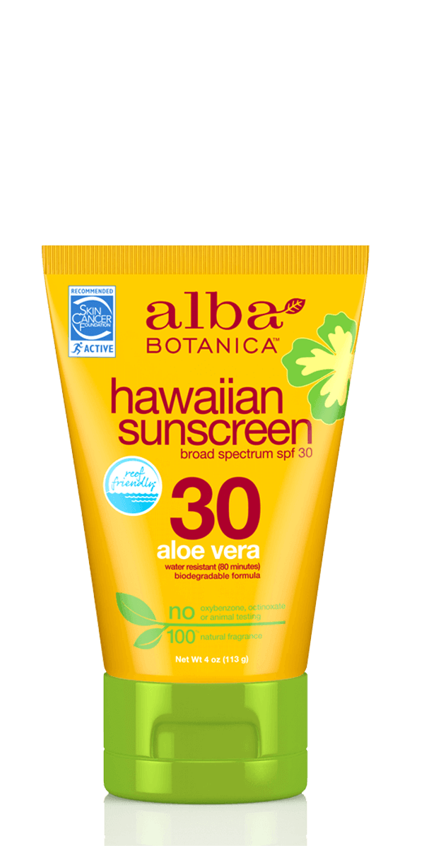 Alba Botanica Hawaiian Sunscreen, Soothing Aloe Vera SPF30 4 oz