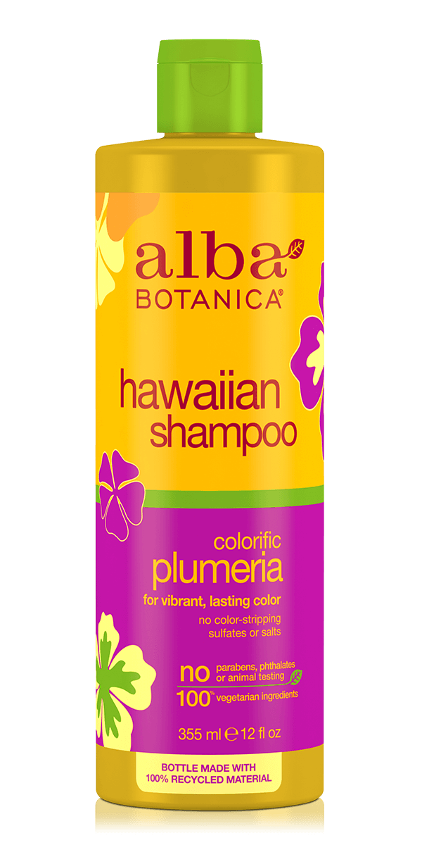 Alba Botanica Natural Hawaiian Shampoo colorific Plumeria 12 oz