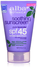 Alba Botanica Soothing Sunscreen SPF 45 Pure Lavender 1 oz