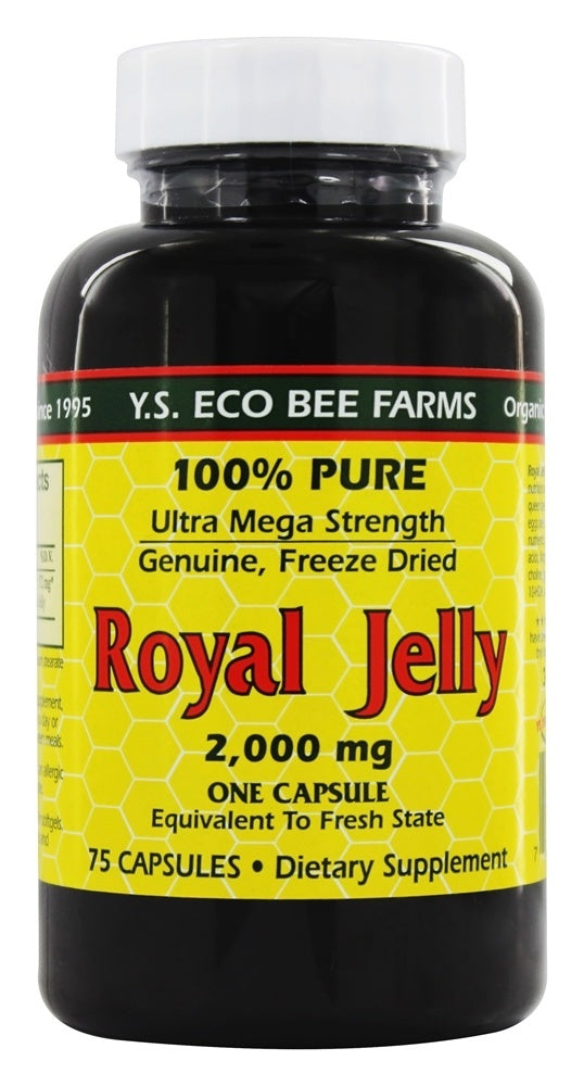 Y.S. Eco Bee Farms Royal Jelly 2,000 mg 75 Capsules