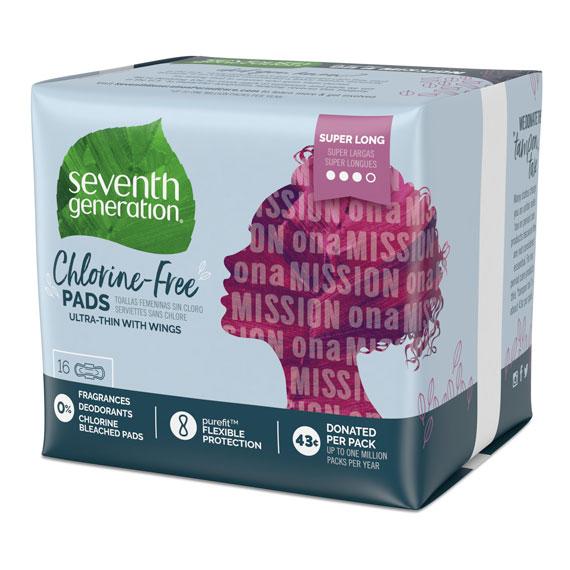 Seventh Generation Ultra-Thin Pads with Wings Super Long 16 Count