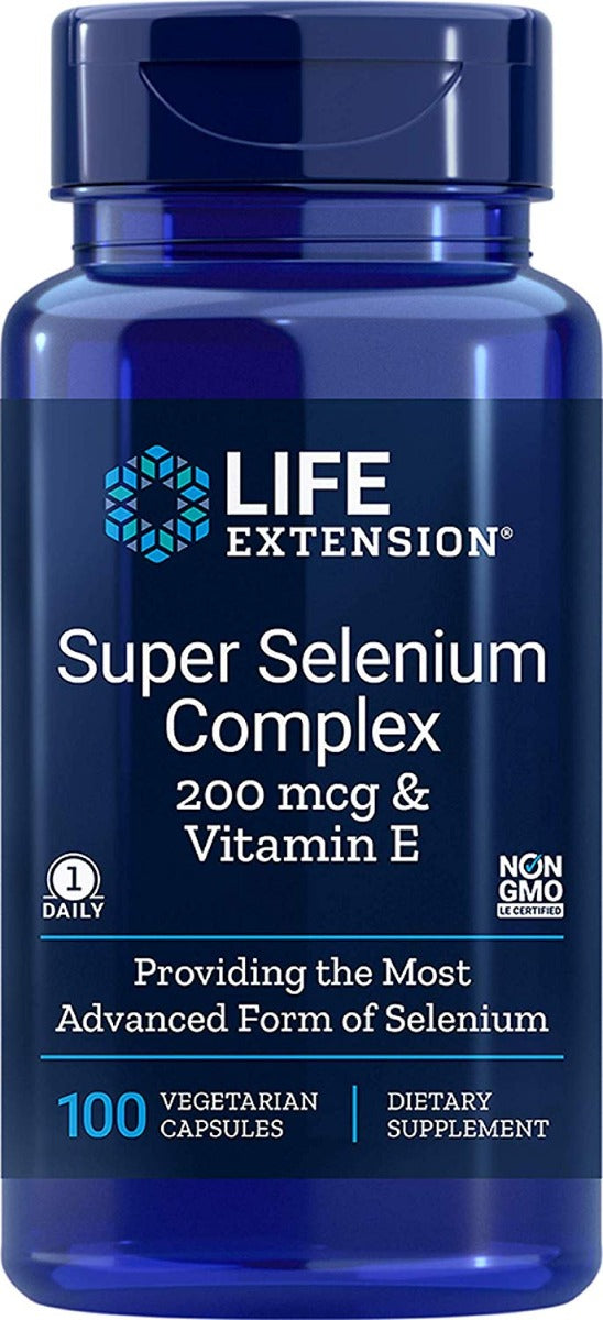 Life Extension Super Selenium Complex 200 mcg & Vitamin E 100 Veg Capsules