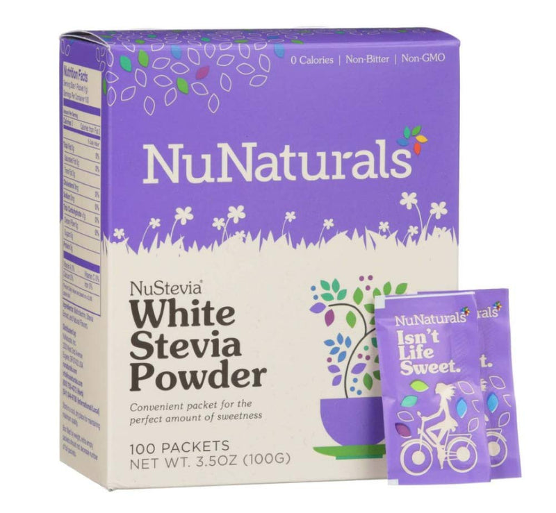 NuNaturals Nustevia White Stevia Powder 100 Packets